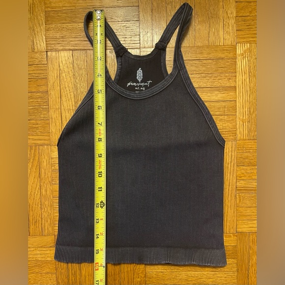 NWOT Free People Happiness Runs Long Crop Top Washed Black Size XS/S $40 - Picture 9 of 10